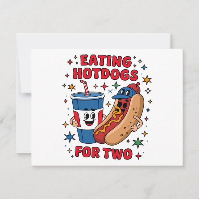 4th Of July Cute Hotdogs Invitation (Front)