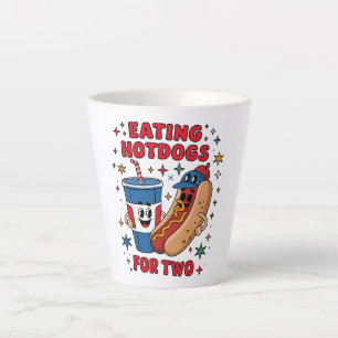 4th Of July Cute Hotdogs Latte Mug