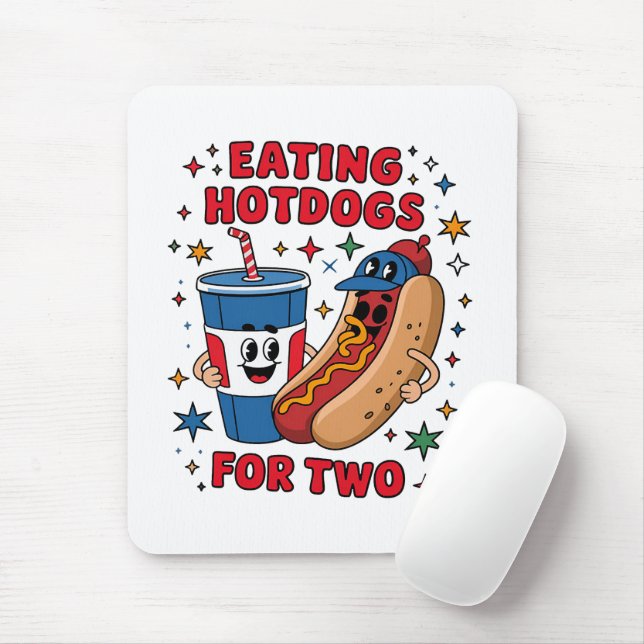 4th Of July Cute Hotdogs Mouse Pad (With Mouse)
