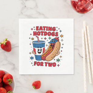 4th Of July Cute Hotdogs Napkin