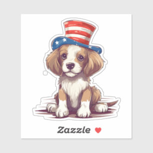 4th of July Cute Puppy Dog with Hat-54676