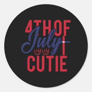 4th Of July Cutie Patriotic America Independence D Classic Round Sticker