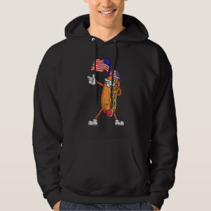4th of July Dabbing Hot Dog Hotdog For Boys Men Wo Hoodie