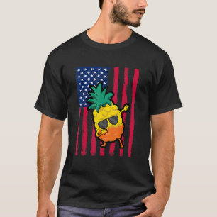 4th Of July  Dabbing Pineapple Sunglasses Men Wome T-Shirt