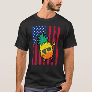 4th Of July Dabbing Pineapple Sunglasses Men Wome T-Shirt