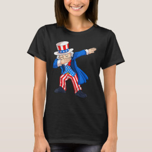 4th Of July Dabbing Uncle Sam American Flag Kids B T-Shirt
