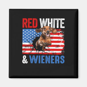 4th Of July Dachshund Dog Shirt Red White And Wien Magnet