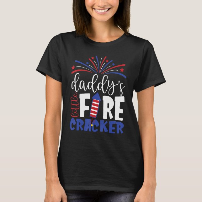 4th of July Daddy's Little Firecracker Toddler Kid T-Shirt (Front)