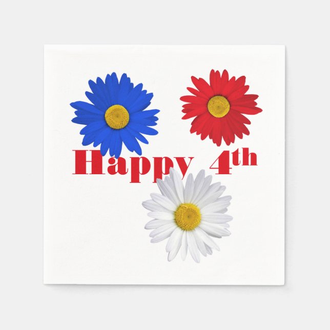 4th of July Daisies Napkin (Front)