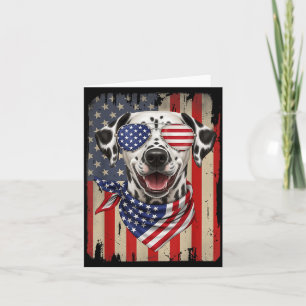 4th of July Dalmatian Dog AAAmerican Flag USA Card