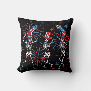 4th Of July Dancing Skeletons Cushion