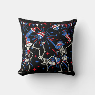 4th Of July Dancing Skeletons Cushion