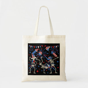 4th Of July Dancing Skeletons Tote Bag