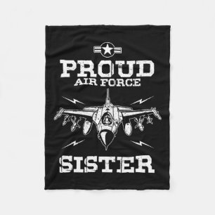 4th Of July Day Sibling Proud Air Force Sister Fleece Blanket