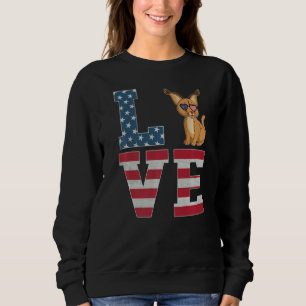 4th Of July Decor Patriotic Love Bobcats American  Sweatshirt