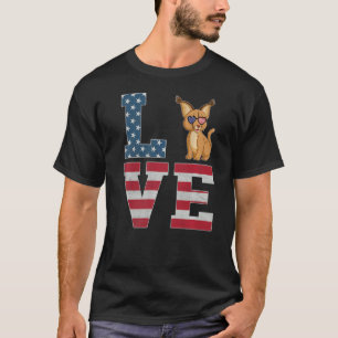 4th Of July Decor Patriotic Love Bobcats American T-Shirt