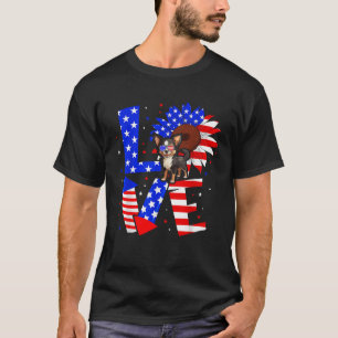 4th of July Decor Patriotic LOVE Chihuahua Dog USA T-Shirt