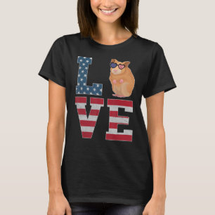 4th Of July Decor Patriotic Love Gerbil American F T-Shirt