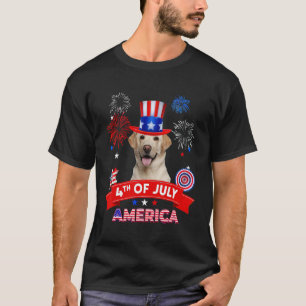 4th of July Decor Patriotic LOVE Labrador Dog USA T-Shirt