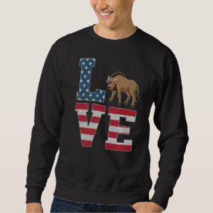 4th Of July Decor Patriotic Love Wildebeest Americ Sweatshirt
