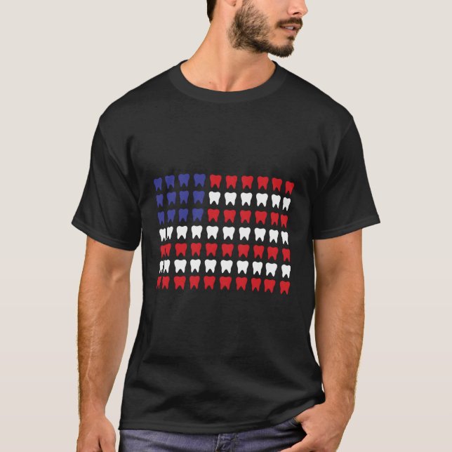 4Th Of July Dental Hygieniss Patriotic Tooth Docto T-Shirt (Front)