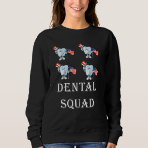 4th Of July Dentist American Patriotic Dental Squ Sweatshirt