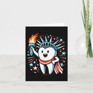 4th Of July Dentist Tooth Dental Patriotic Women M Card