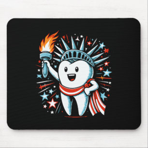 4th Of July Dentist Tooth Dental Patriotic Women M Mouse Pad