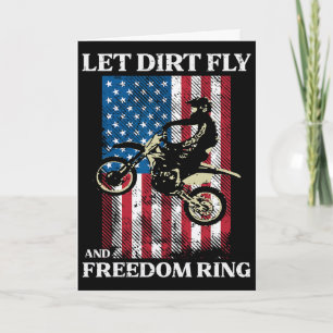 4th Of July Dirt Bike Motocross America Biker Men  Card