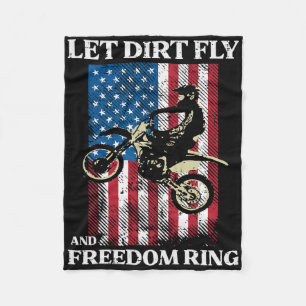4th Of July Dirt Bike Motocross America Biker Men Fleece Blanket
