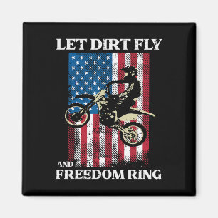 4th Of July Dirt Bike Motocross America Biker Men Magnet