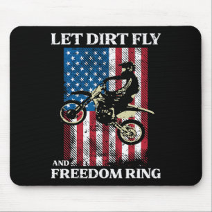 4th Of July Dirt Bike Motocross America Biker Men Mouse Pad