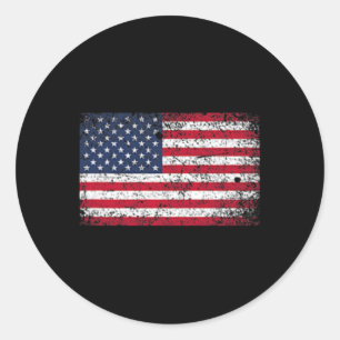 4th Of July Distressed American Usa Flag Pocket Classic Round Sticker