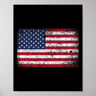 4th Of July Distressed American Usa Flag Pocket  Poster