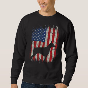 4th Of July Doberman American Flag Patriotic Dog Sweatshirt