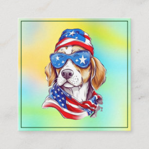 4th Of July Dog Editable Template-66361 Calling Card