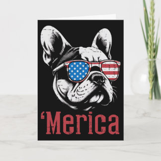 4th Of July Dog French Bulldog Merica Patriot Wome Card