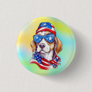 4th Of July Dog Sublimation-66361 3 Cm Round Badge
