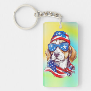 4th Of July Dog Sublimation-66361 Key Ring