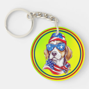 4th Of July Dog Sublimation-66361 Key Ring