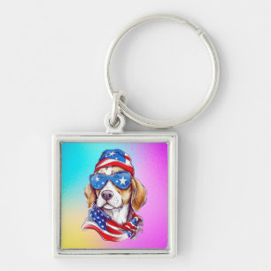 4th Of July Dog Sublimation-66361 Key Ring