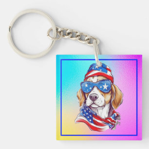 4th Of July Dog Sublimation-66361 Key Ring
