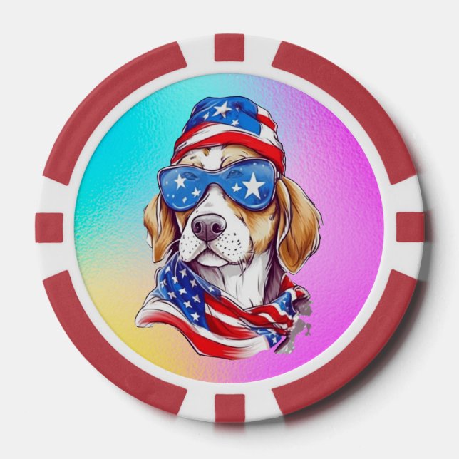 4th Of July Dog Sublimation-66361 Poker Chips (Front)