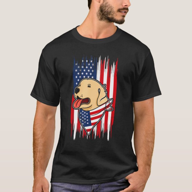 4th of July Dog USA Independence Day American Holi T-Shirt (Front)