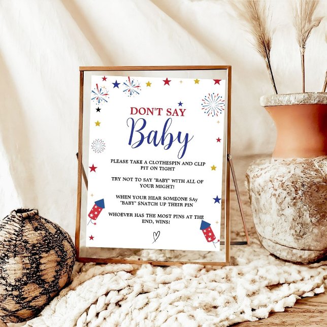 4th of july don't say baby baby shower game poster (Creator Uploaded)