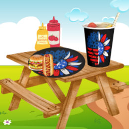 4TH of July Double Flower Paper Cups