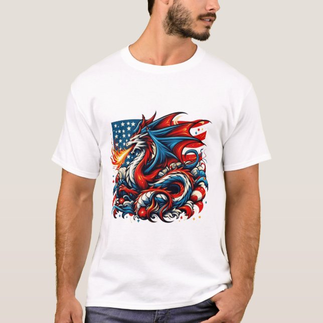 4th of July Dragon T-Shirt (Front)