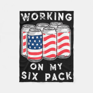 4th Of July Drinking - Working On My Six Pack Fleece Blanket