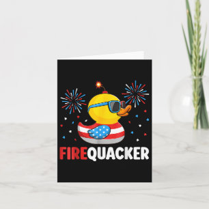 4th Of July Duck Firequacker Patriotic Fourth Of J Card