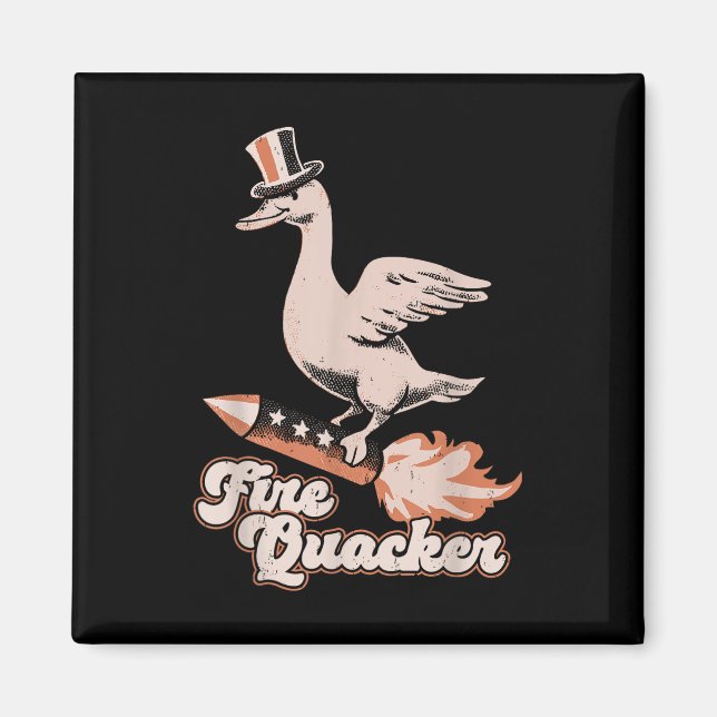 4th Of July Duck Firequacker Patriotic Fourth Of J Magnet (Front)